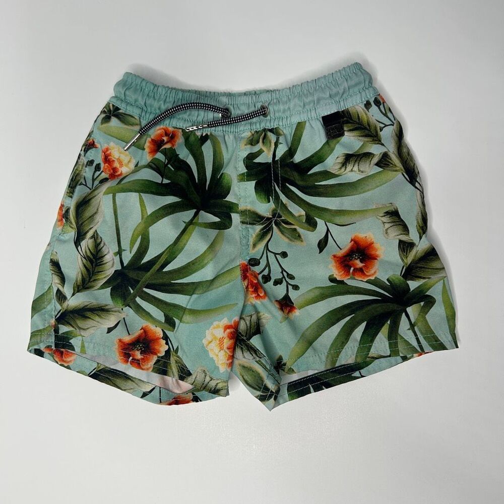 Agua Bendita Boys Tropical Print Swim trunks (kids size 4)